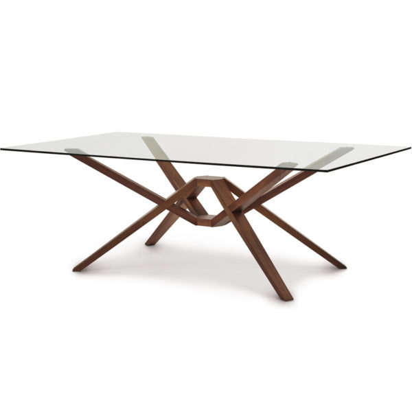 Modern Glass Top Table with Geometric Contemporary Design