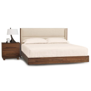 Dark Wood Bedroom Furniture Set With Contemporary Floating Platform Bed