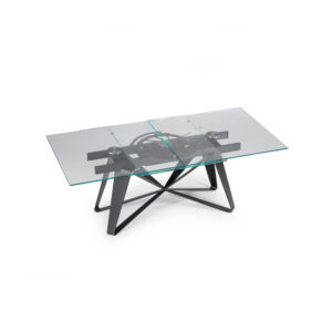 Collapsed Flocon Glass Modern Dining Room Table